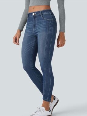 HALARA Flex™ Mid Low Rise Zipper Pockets Casual Skinny Jeans size XL